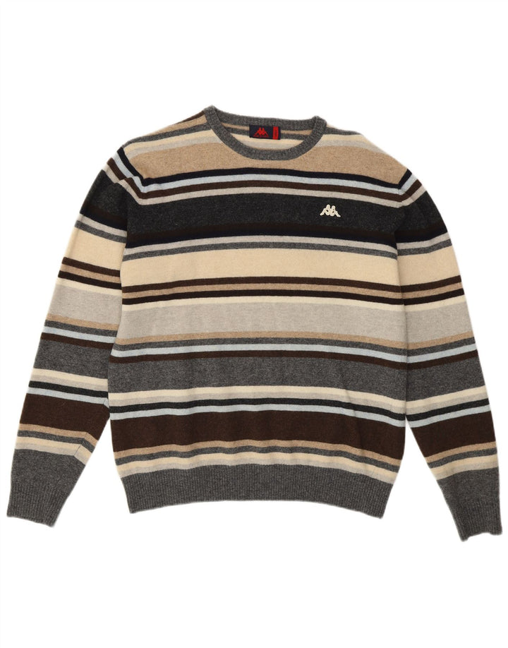 Damski sweter KAPPA z okrągłym dekoltem UK 16, duże, wielokolorowe paski