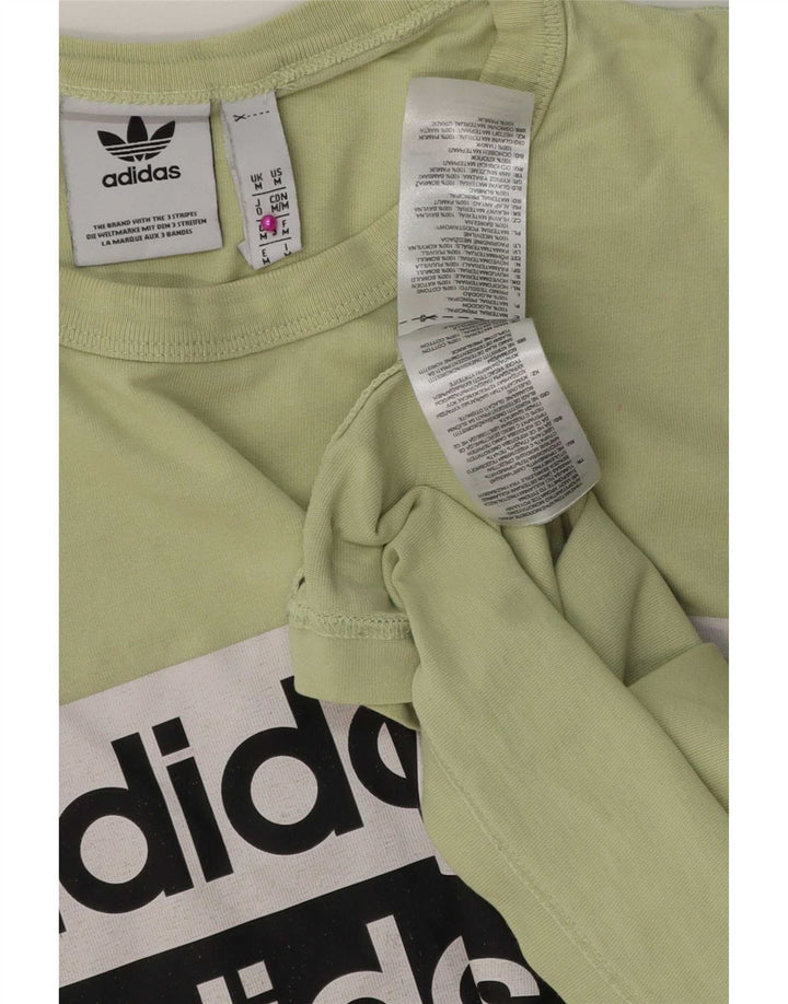 Męska koszulka z grafiką Adidas, średnia, zielona bawełna