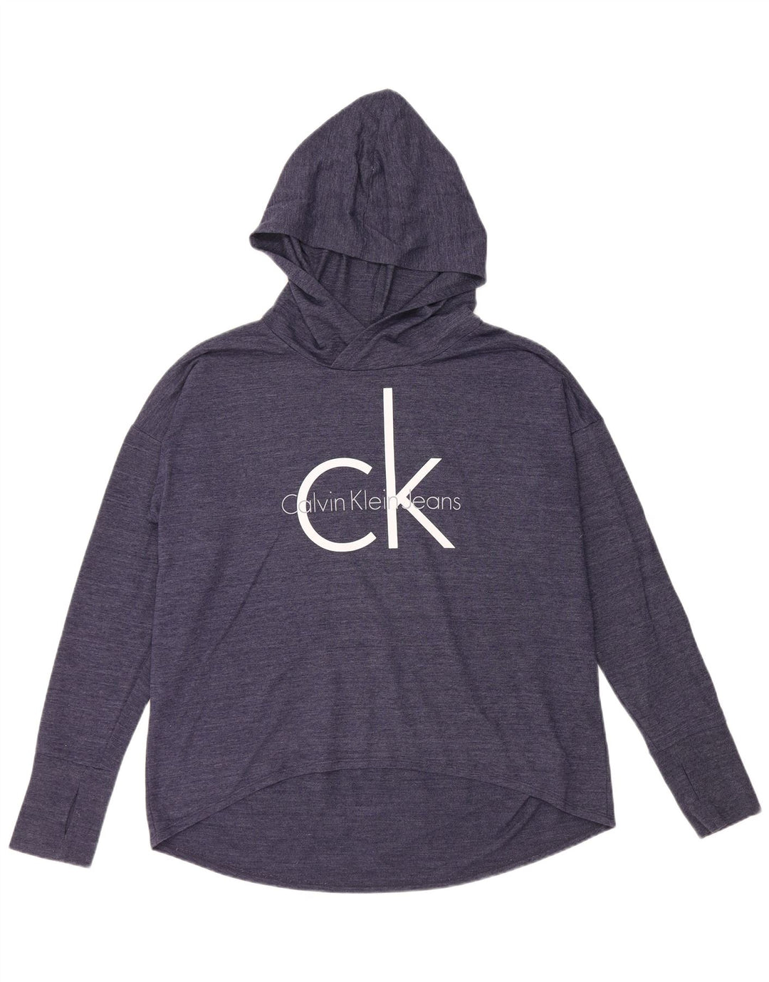 Damski top z grafiką CALVIN KLEIN JEANS z długim rękawem, UK 16, duży, granatowy