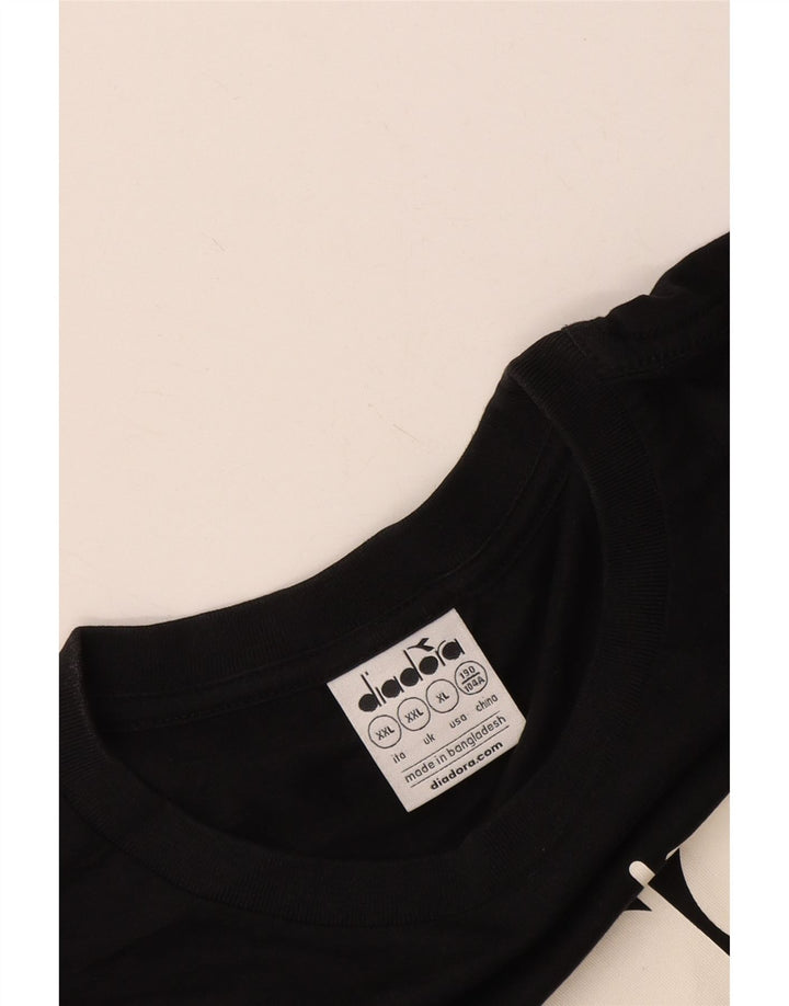 Męski T-shirt z grafiką Diadora Top 2XL Czarny