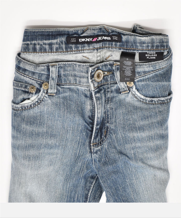 DKNY Damskie jeansy rozkloszowane Time Square US 9 Large W32 L33 Niebieskie bawełniane