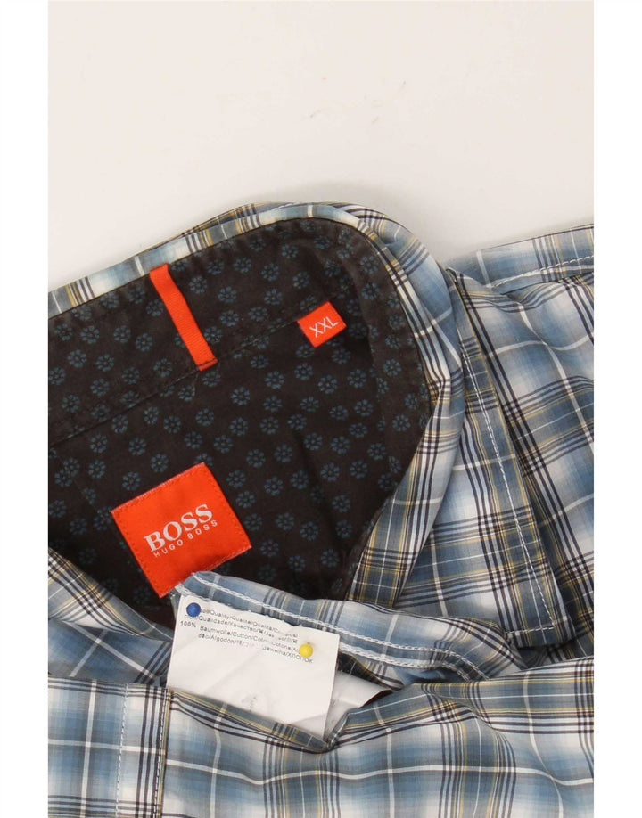 Koszula męska Hugo Boss 2XL, bawełniana niebieska kratka