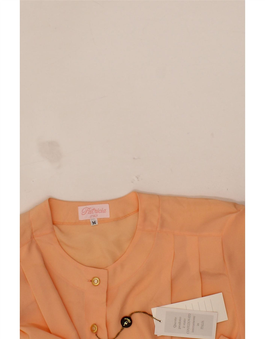 PATRICIA Womens Oversized Short Sleeve Shirt Blouse UK 14 Medium Orange Vintage Patricia and Second-Hand Patricia from Messina Hembry 