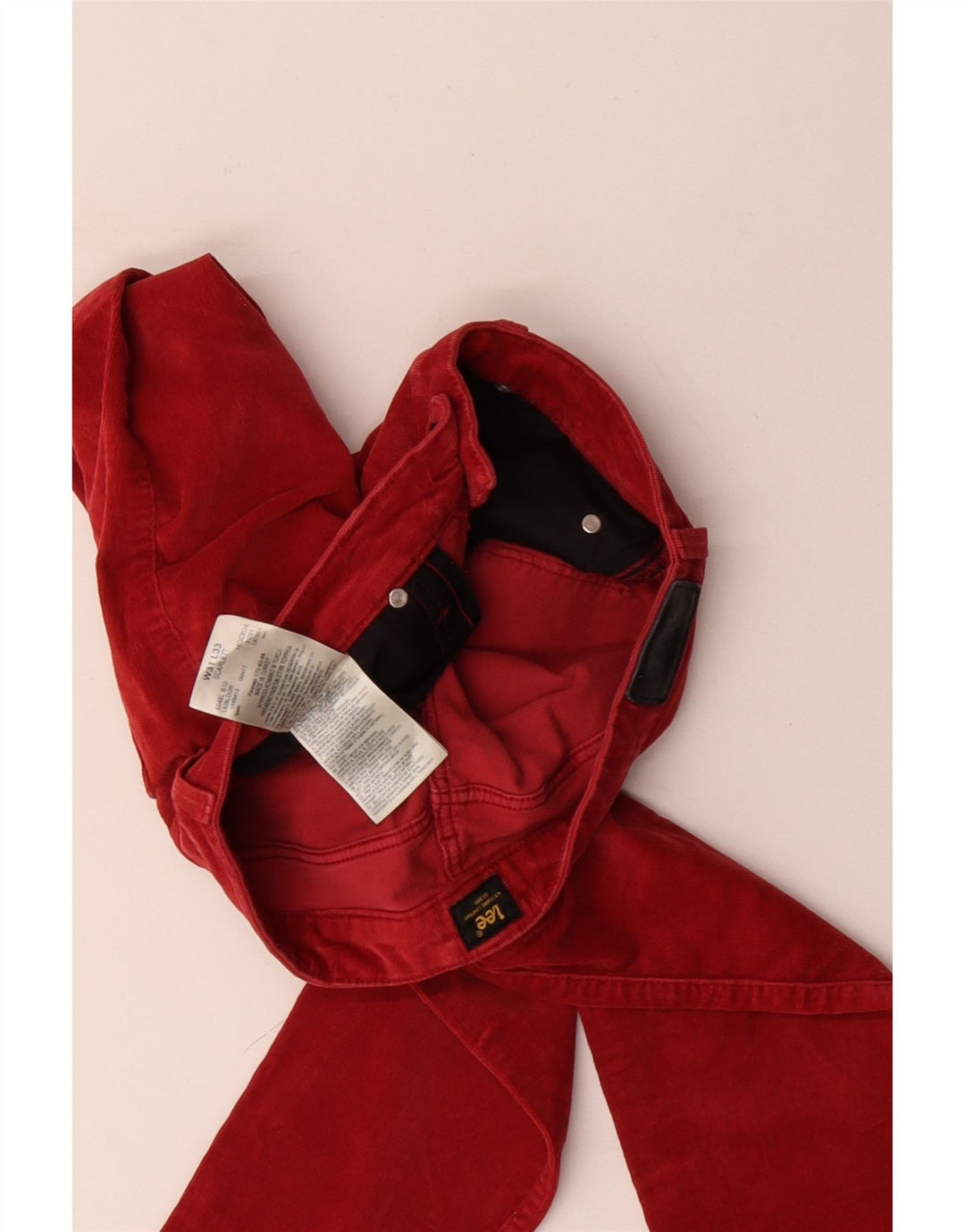 Damskie sztruksowe spodnie LEE Scarlett W31 L33 Czerwona bawełna