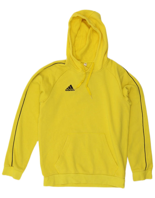 Męski sweter z kapturem ADIDAS, średni żółty, bawełniany