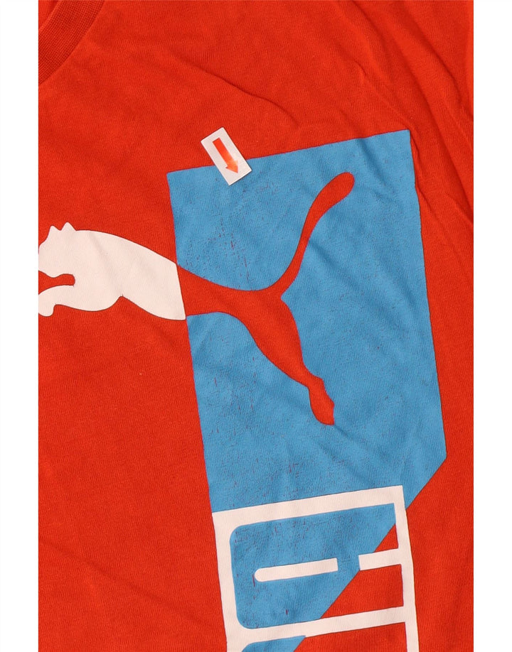 Męska koszulka z grafiką PUMA, top XL, pomarańczowa, bawełniana