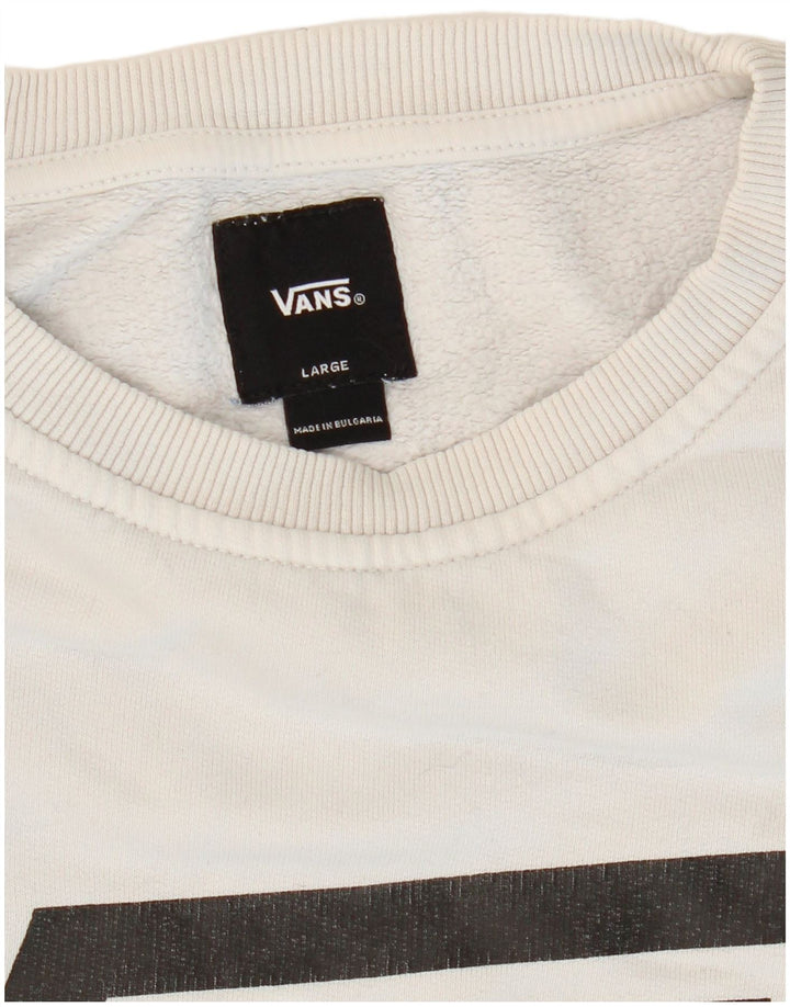 Męski sweter z grafiką VANS, duży, szary