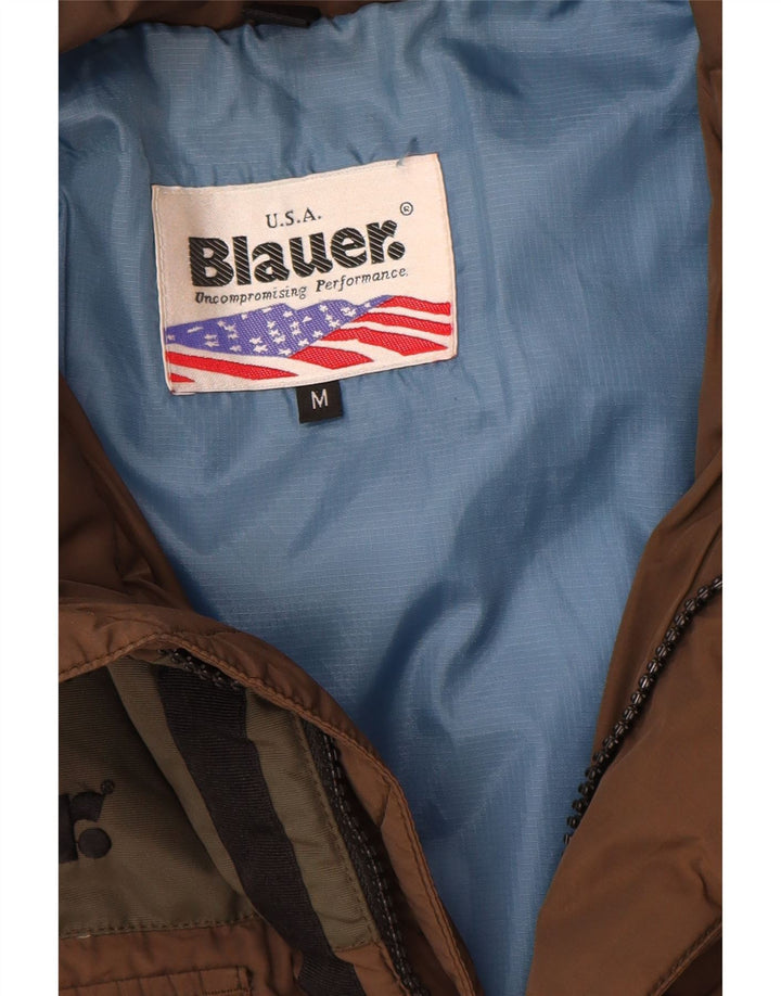 Męska wyściełana kurtka Blauer Graphic UK 38 Średni brązowy nylon w blokach kolorów