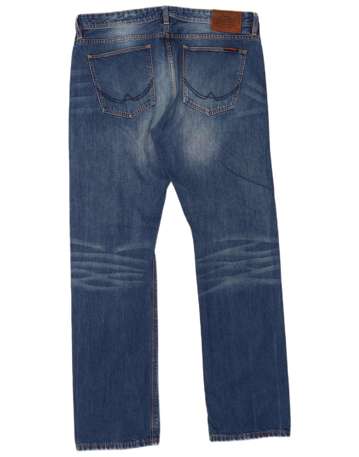 Męskie proste dżinsy Superdry W36 L32 Niebieskie, bawełniane