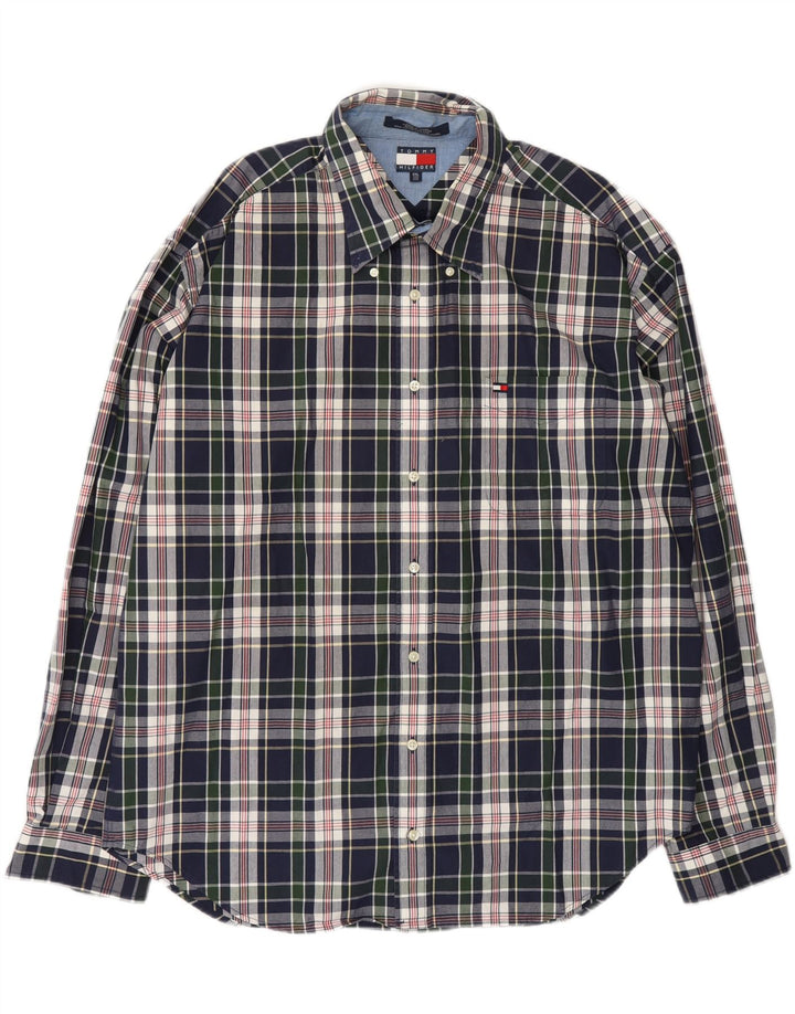 Koszula męska TOMMY HILFIGER 2XL, bawełniana, granatowa w kratkę
