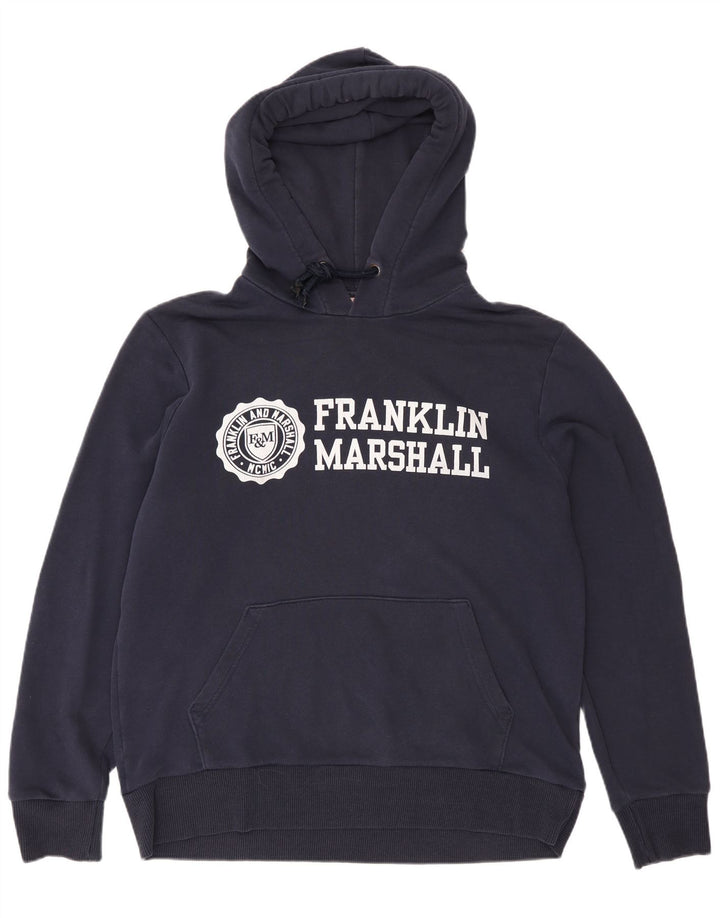 Męski sweter z kapturem i grafiką Franklin Marshall XL, granatowy