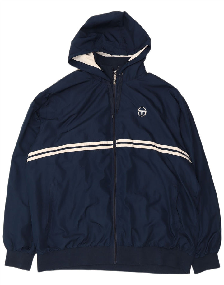 Męska kurtka dresowa z kapturem i kapturem Sergio Tacchini 3XL Granatowy poliester