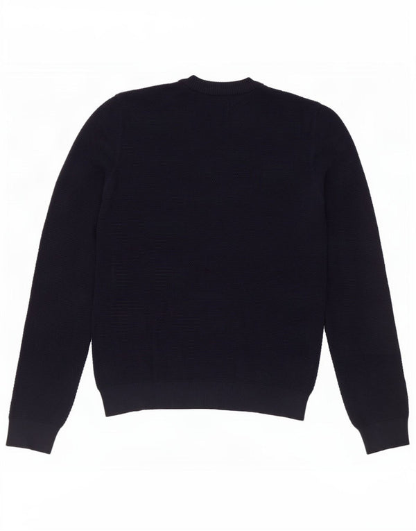Farah Mens Modern Fit Crew Neck Jumper Sweater XL Navy Blue Cotton