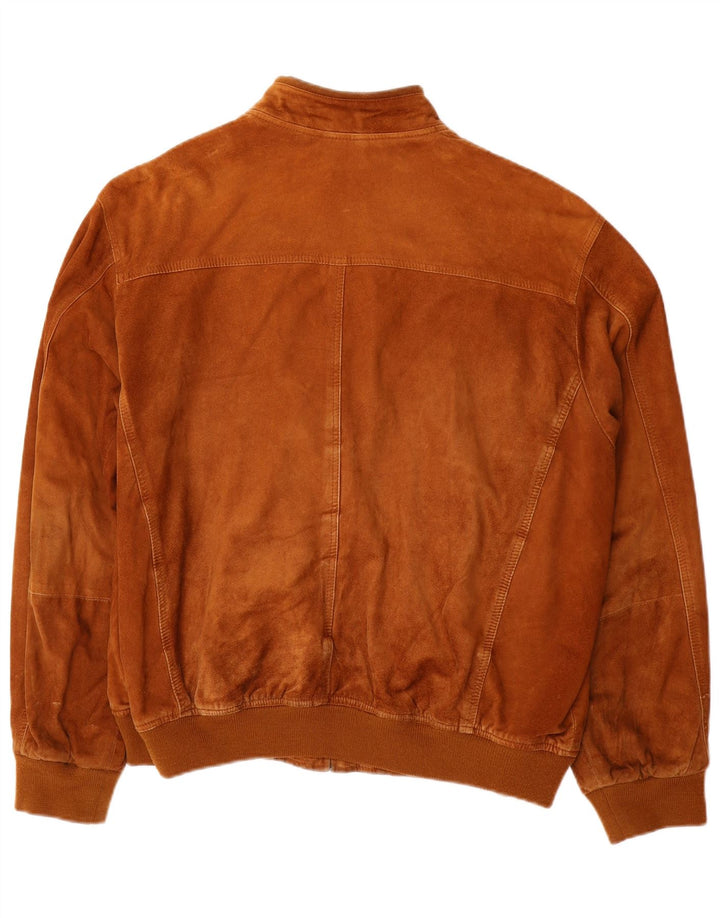 Męska zamszowa kurtka bomberka VINTAGE IT 54 2XL Beżowa skóra