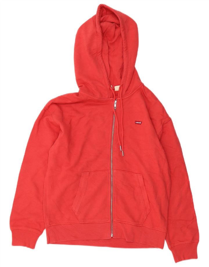 Damski sweter oversize z kapturem i zamkiem błyskawicznym Levi's UK 10 Small Red Cotton