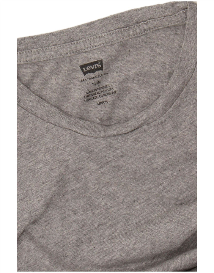 Męski T-shirt LEVI'S Slim Fit, mały, szary, nakrapiany