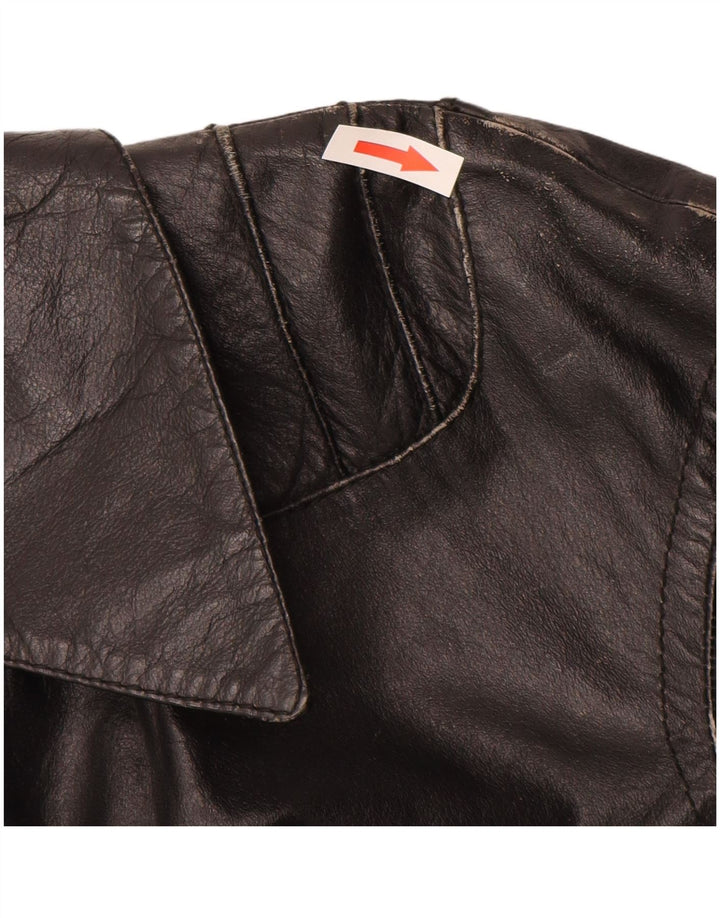 Vintage dziewczęca skórzana kurtka 11-12 lat XL czarna