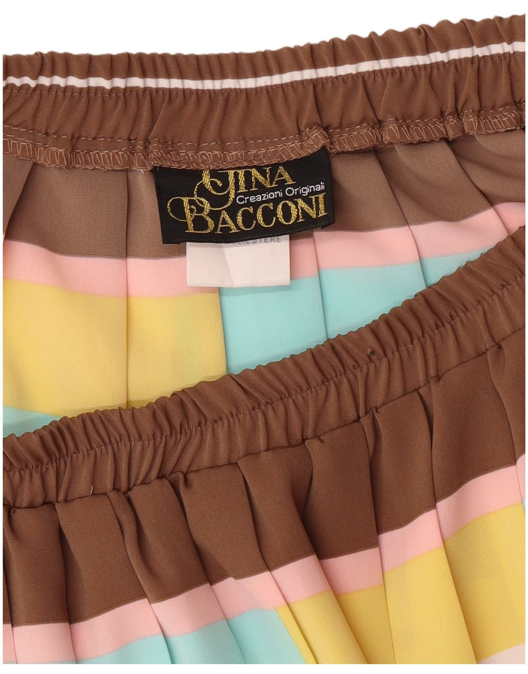 Spódnica plisowana Gina Bacconi UK 16 duża W32 brązowa geometryczna klasyka