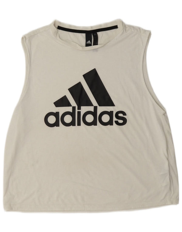 Damska kamizelka graficzna Adidas Top UK 16/18 Duża biała poliestrowa sportowa