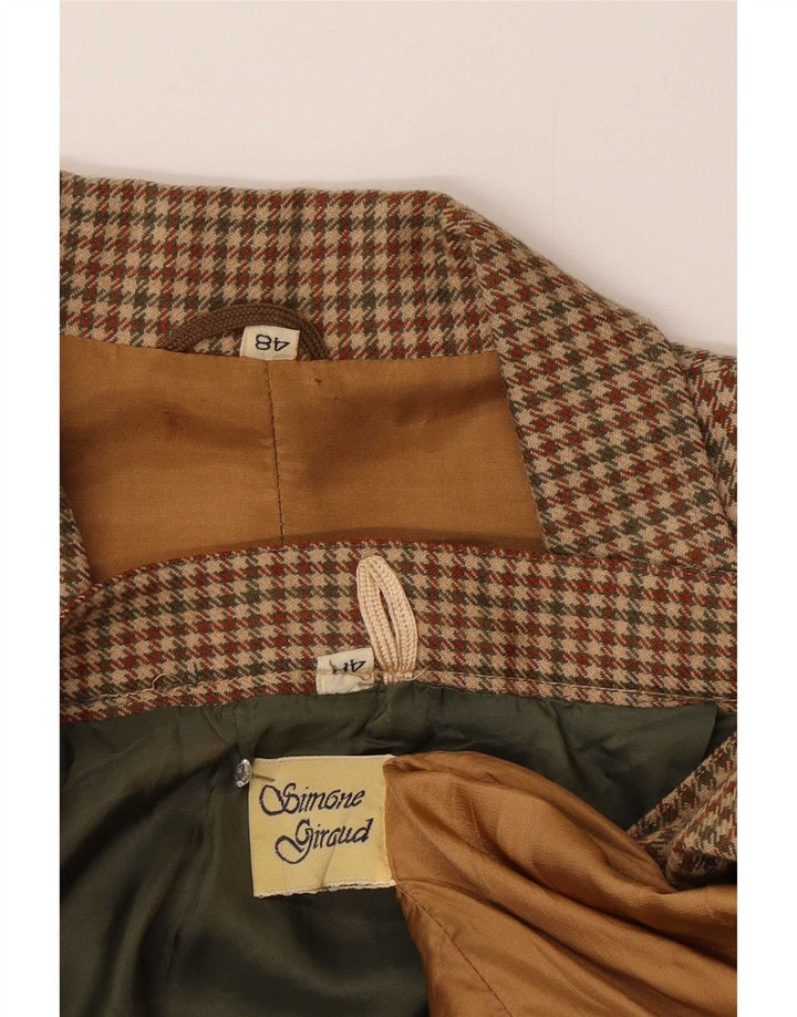 Vintage damski zestaw spódnic zapinanych na 2 guziki IT 48 XL, brązowa pepitka