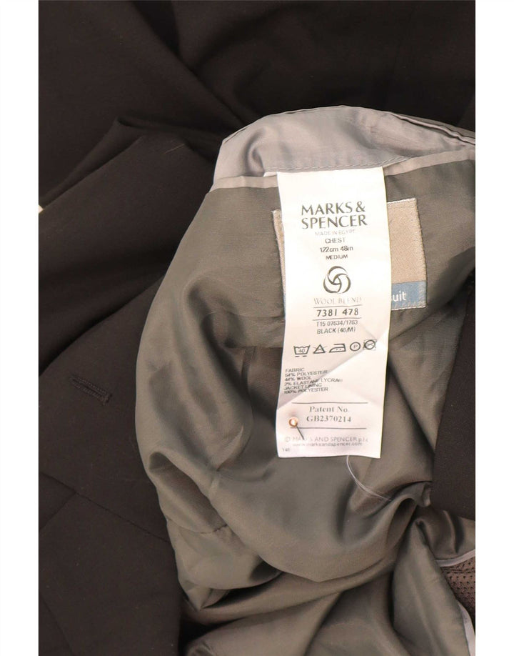 Marks & Spencer Męska marynarka zapinana na 3 guziki UK 48 2XL Czarny poliester