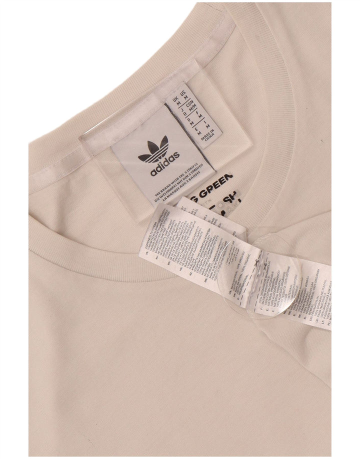 Męska koszulka z grafiką Adidas, średnia, biała bawełna