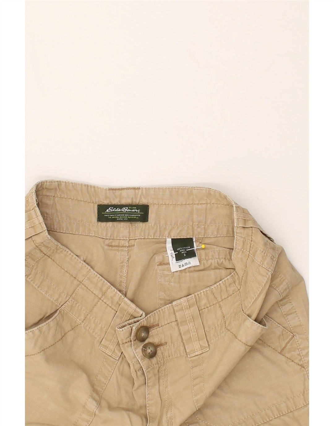 EDDIE BAUER Womens Cargo Shorts US 2 XS  W28  Beige Cotton | Vintage Eddie Bauer | Thrift | Second-Hand Eddie Bauer | Used Clothing | Messina Hembry 