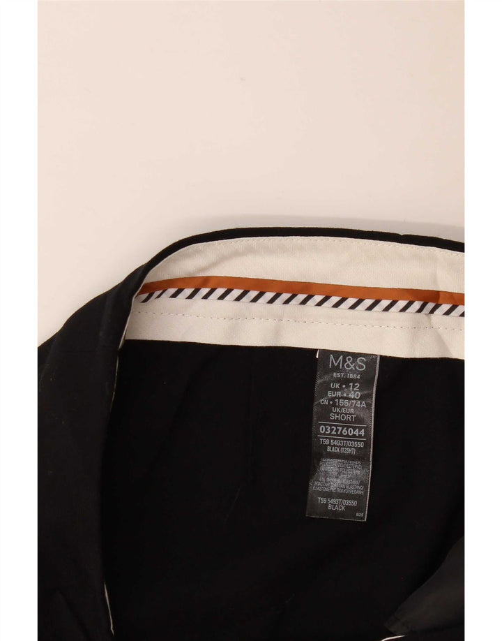 Damskie spodnie garniturowe Marks & Spencer UK 12 Medium W30 L28 Czarne