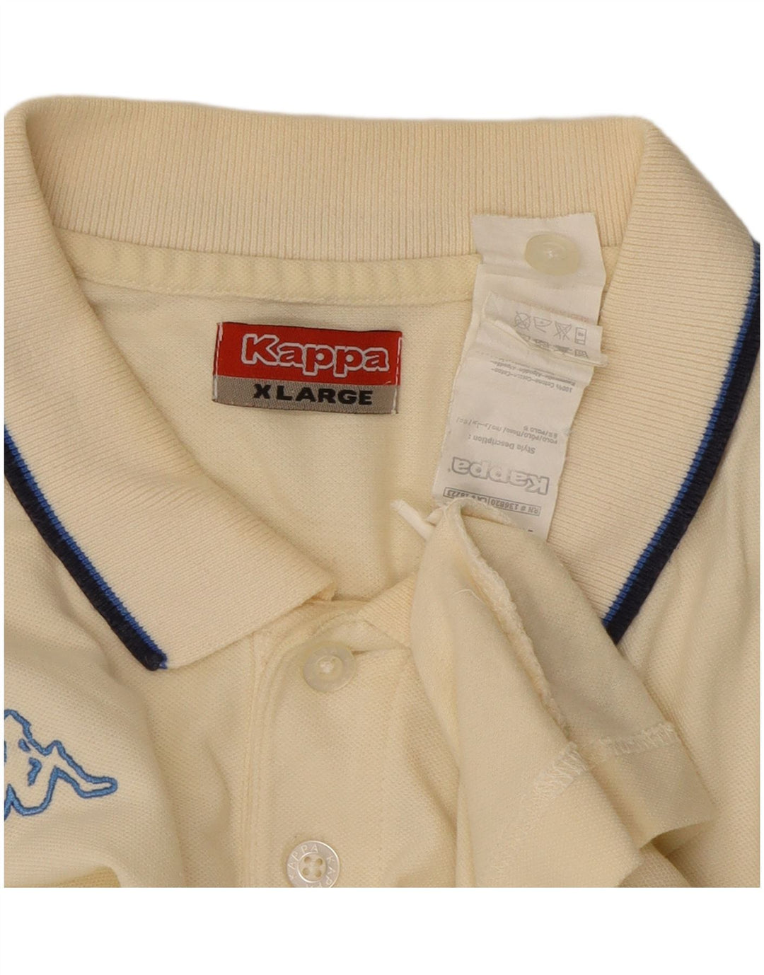 Męska koszulka polo Kappa z długim rękawem XL w kolorze złamanej bieli, bawełniana