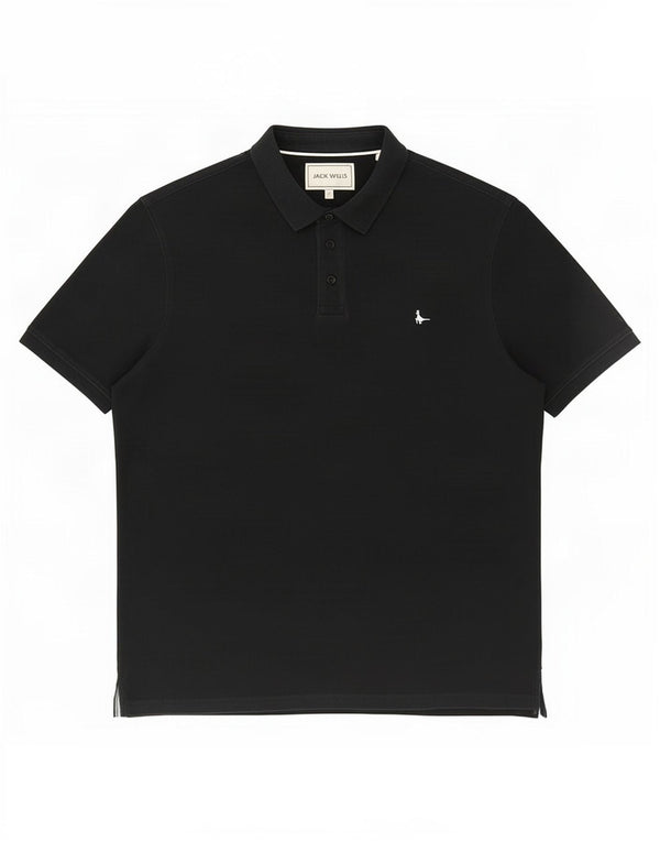 Męska koszulka polo Jack Wills o klasycznym kroju XL, czarna, bawełniana