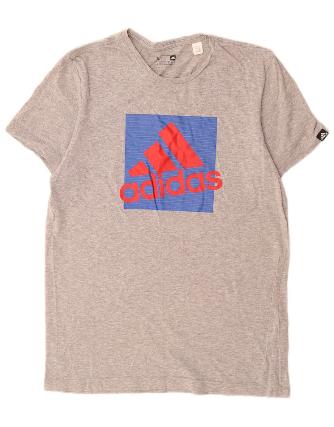 Męska koszulka z grafiką Adidas, średnia, szara, nakrapiana bawełna