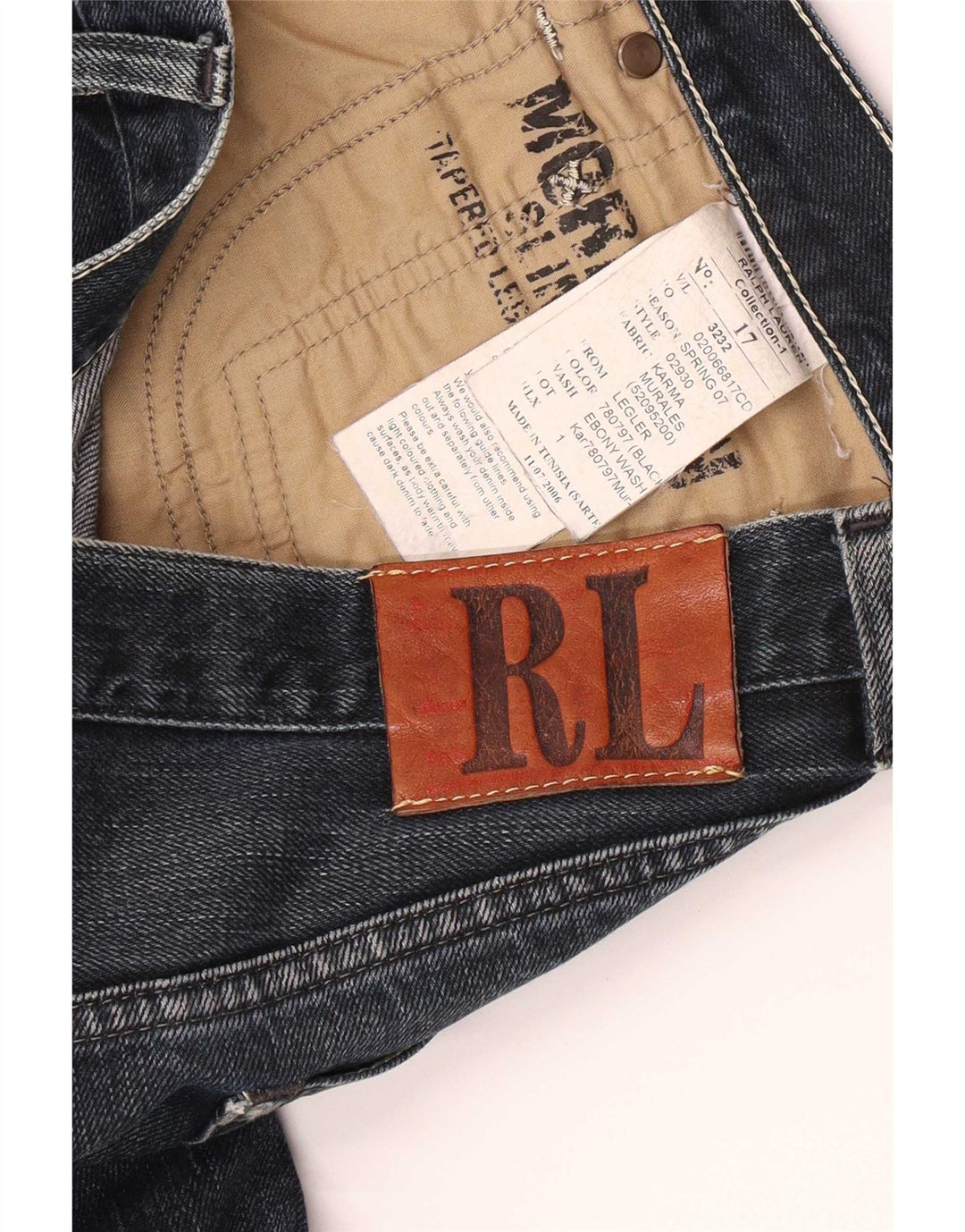 Męskie proste dżinsy Ralph Lauren W32 L32 niebieskie