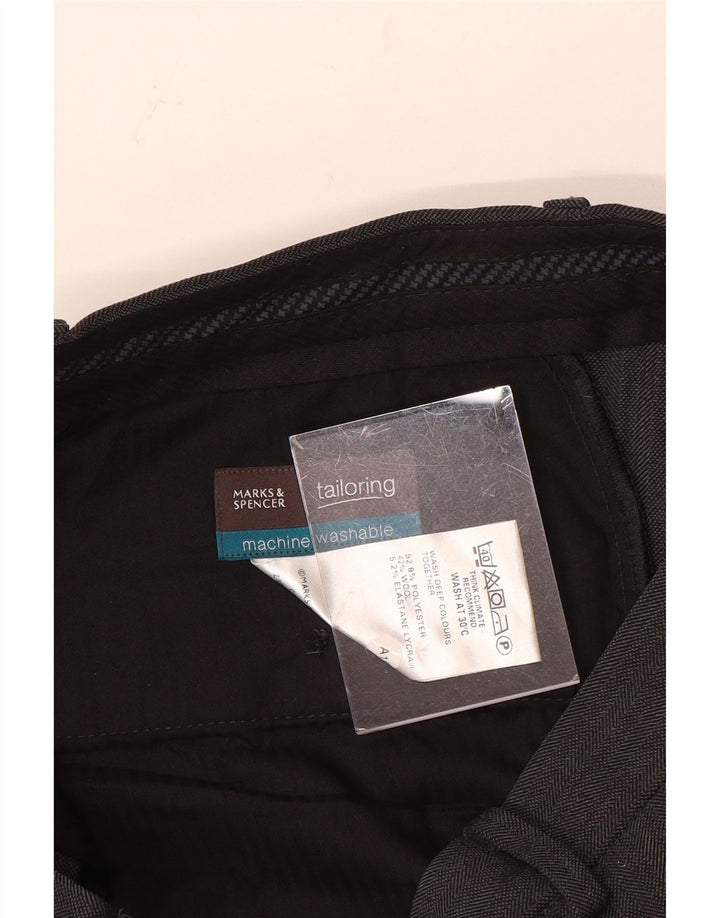 Marks & Spencer Męskie proste spodnie garniturowe W32 L31 Szary poliester