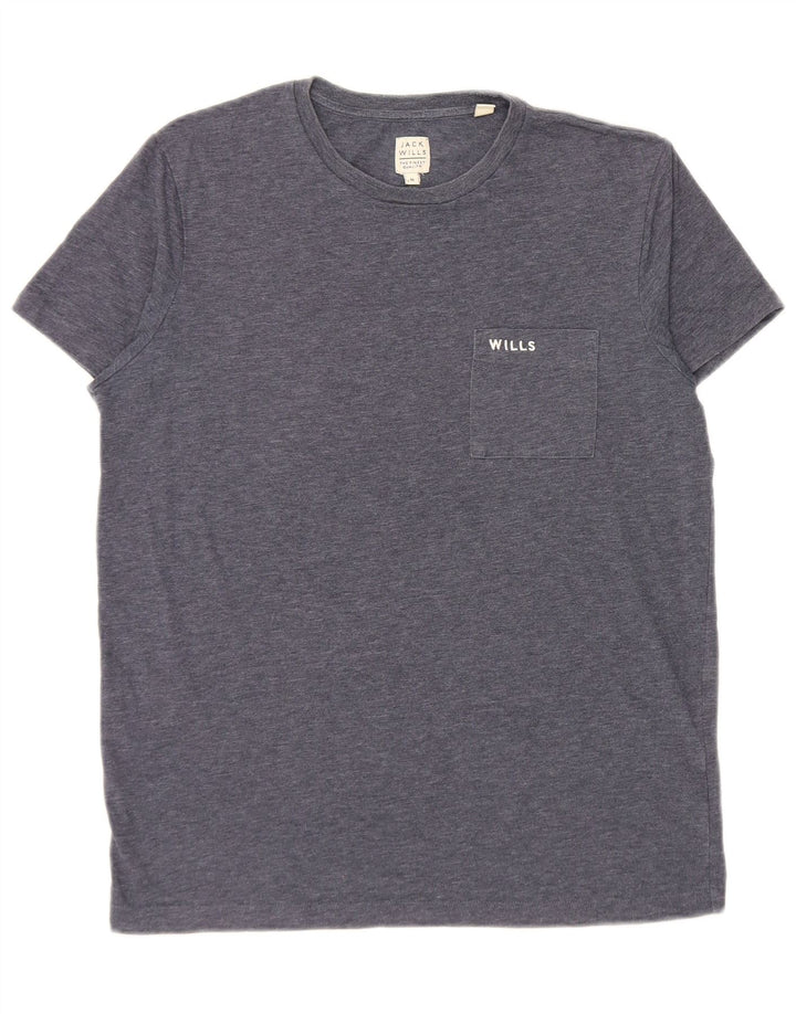 T-shirt męski Jack Wills, średni, granatowy, bawełniany nakrapiany