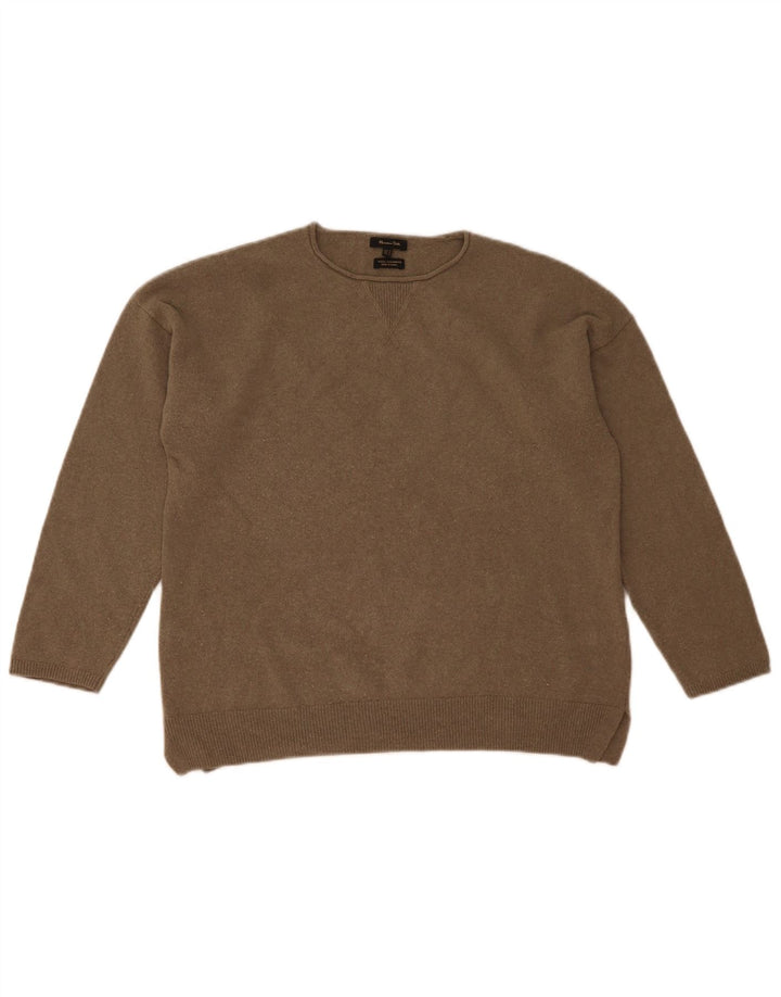 Sweter damski Massimo Dutti z dekoltem w łódkę UK 14 Średni szary wełniany