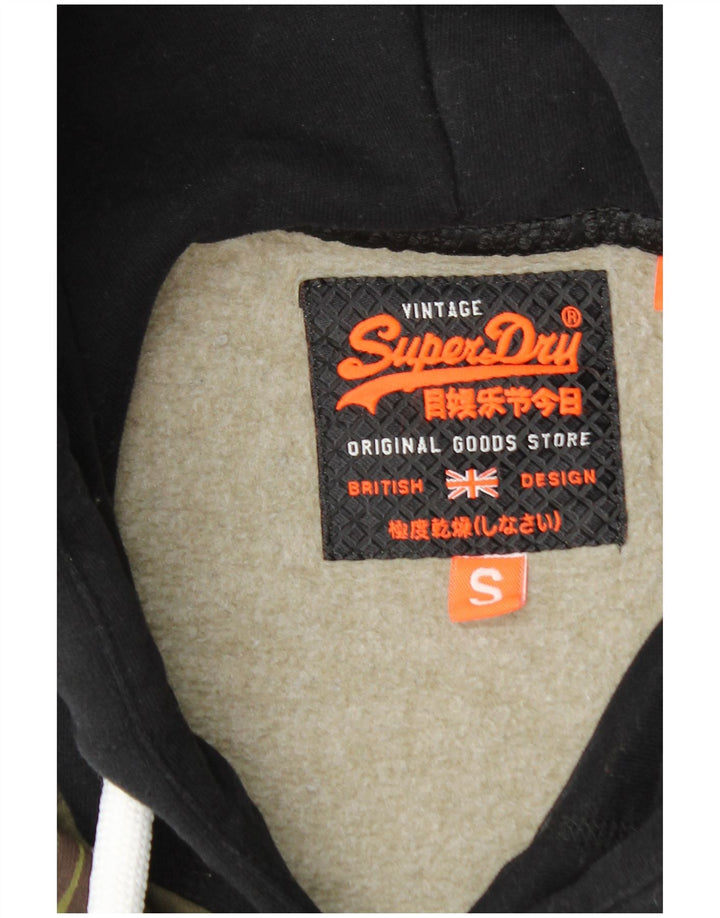 SUPERDRY Męski sweter z kapturem i grafiką, mały, bawełniany kamuflaż khaki