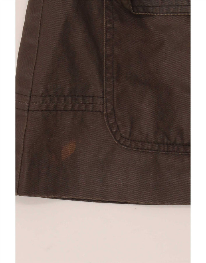 Damska kurtka Miss Selfridge z kapturem, oversize, woskowana, UK 10, w małą brązową kratkę