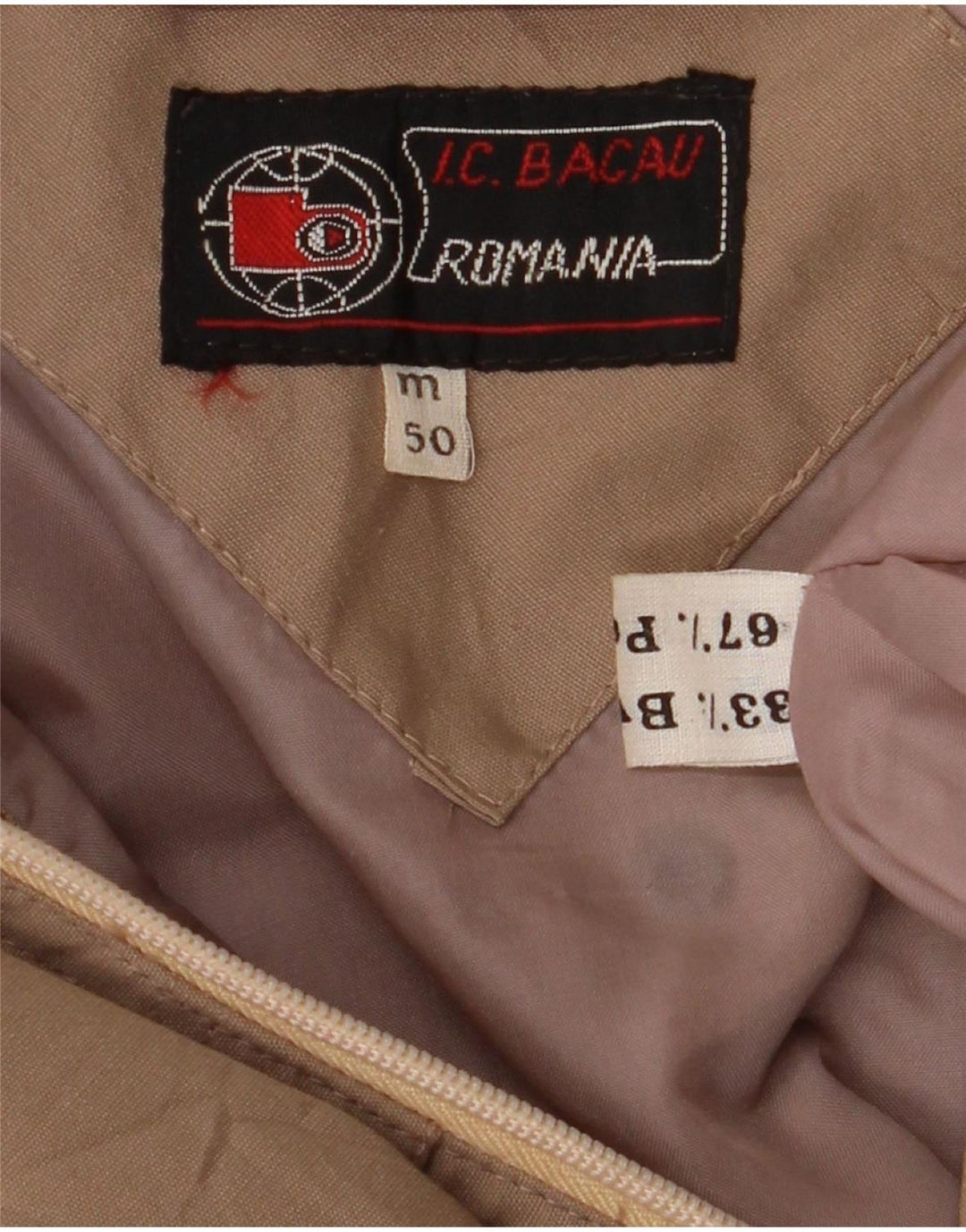 Vintage męska kurtka bomberka oversize EU 50, duża, brązowa bawełna