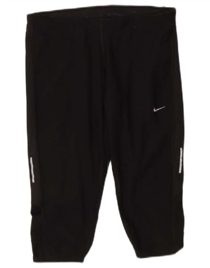 Damskie legginsy Nike Dri Fit Capri UK 12, średni czarny poliester