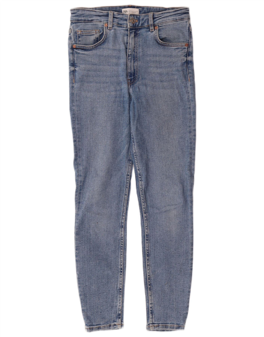 Damskie jeansy obcisłe z wysokim stanem Zara EU 38 Small W28 L27 Niebieskie klasyczne