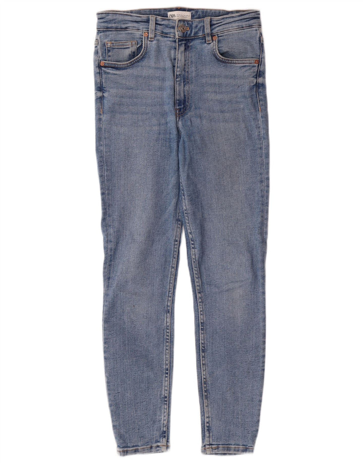 Damskie jeansy obcisłe z wysokim stanem Zara EU 38 Small W28 L27 Niebieskie klasyczne