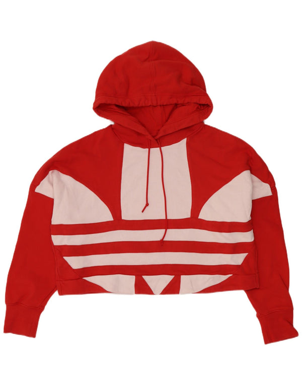 Damska bluza z kapturem Adidas Oversized Crop Graphic UK 8 Small Red