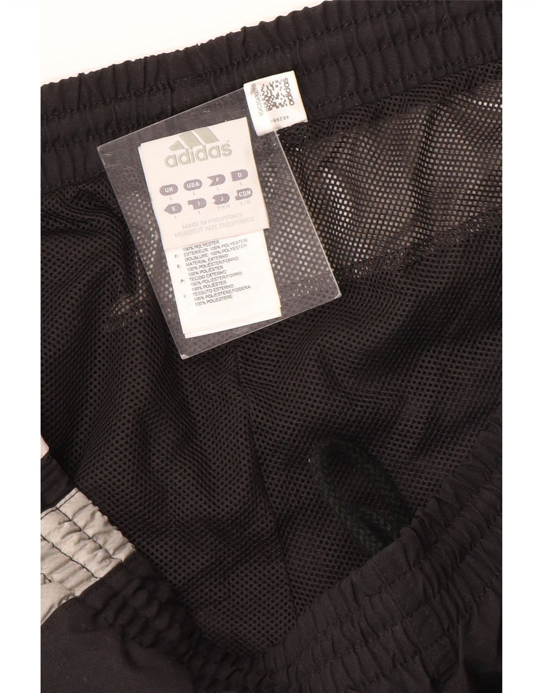 Męskie spodnie dresowe Adidas, duże, czarne, z blokami kolorów, z poliestru