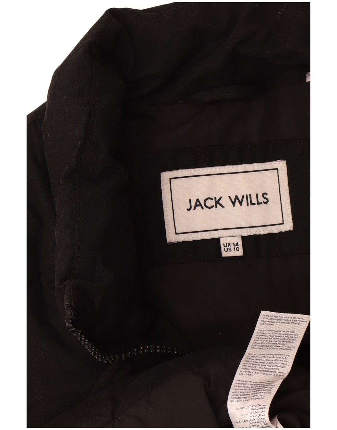 Kamizelka damska Jack Wills UK 14, duża, czarna, bawełniana