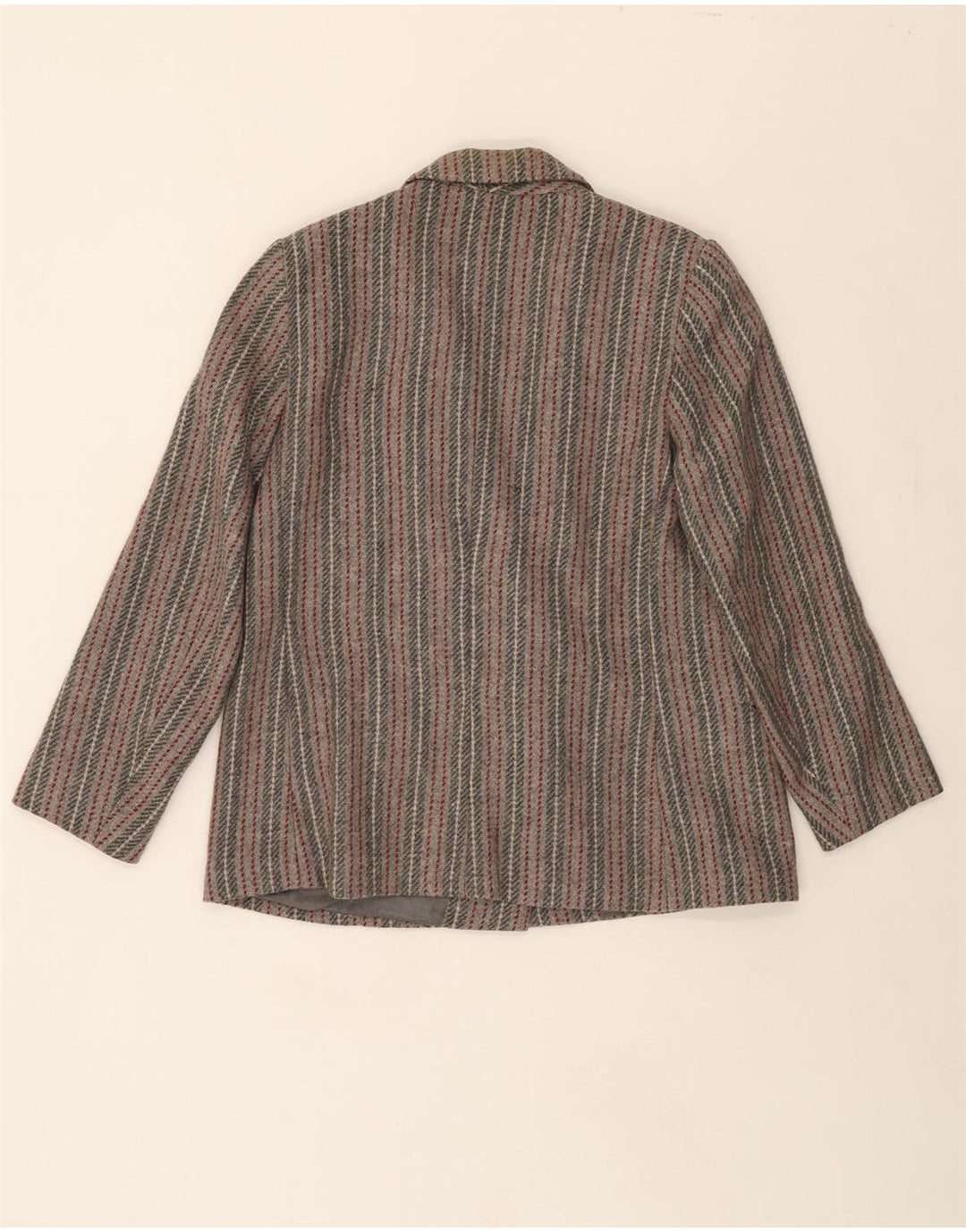 VINTAGE Womens 2 Button Blazer Jacket UK 10 Small Grey Pinstripe Vintage Vintage and Second-Hand Vintage from Messina Hembry 