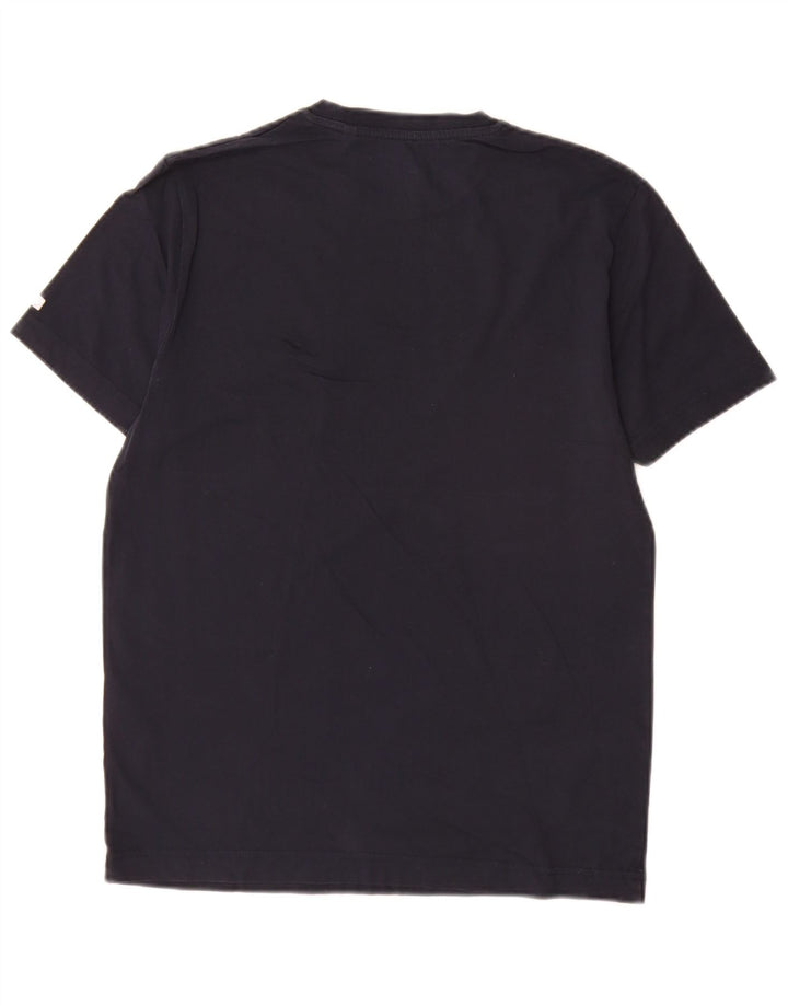 Męski T-shirt z grafiką Pingwin, mały, granatowy, bawełniany