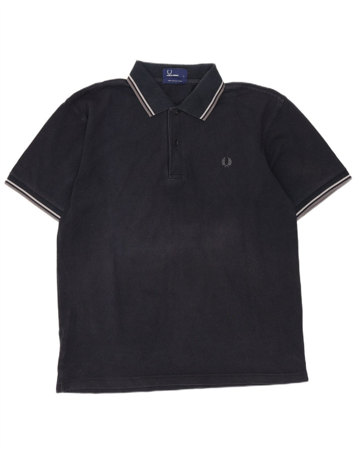 Męska koszulka polo FRED PERRY, duża, granatowa, bawełniana