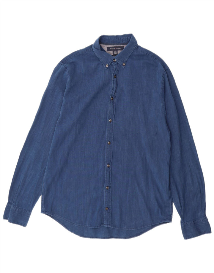 Męska koszula TOMMY HILFIGER New York Fit, bawełniana, w kolorze średniego błękitu