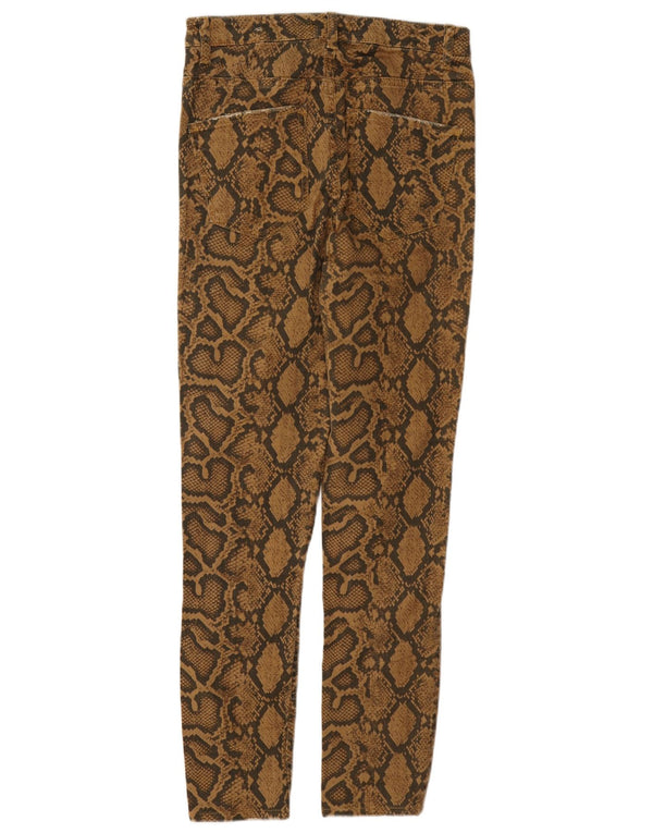Spodnie damskie Zara Skinny Casual EU 40 Medium W30 L27 Brązowy nadruk zwierzęcy