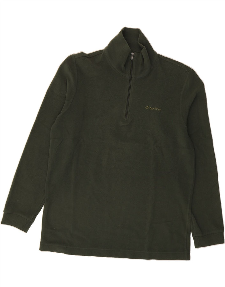 LOTTO Mens Zip Neck Fleece Jumper Large Green Vintage Lotto and Second-Hand Lotto from Messina Hembry 